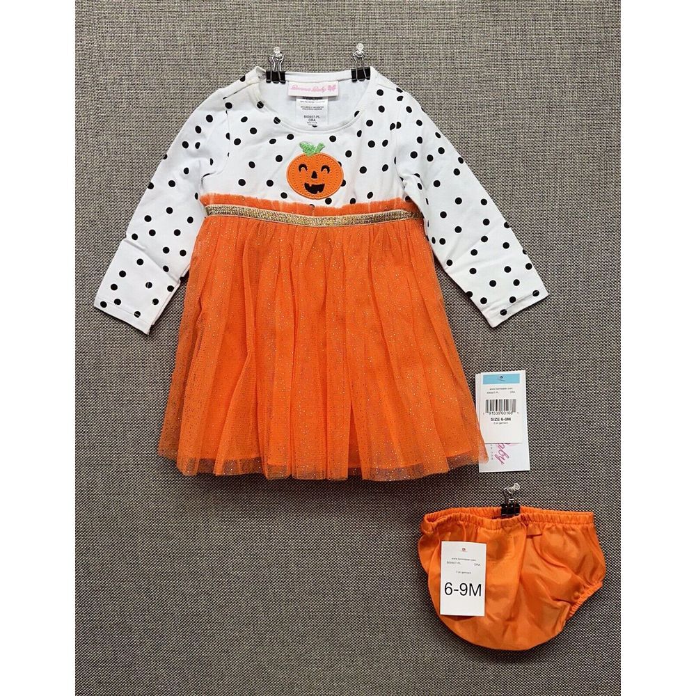 NEW BNWT Bonnie Jean/Bonnie Baby Halloween Outfit Playful Pumpkin Size 6-9M